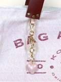 Bolsa Wallow Lilac com Alça de Couro Marrom