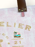 Bolsa Wallow Lilac com Alça de Couro Marrom Café