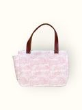 Bolsa Nuna Rosa com Alças de Couro Marrom com Zíper