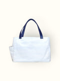Bolsa Wallow Azul com Alça de Couro Marinho