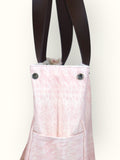 Bolsa Wallow Rosa com Alça de Couro Marrom Escuro