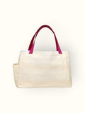 Bolsa Wallow Laranja com Alça de Couro Rosa