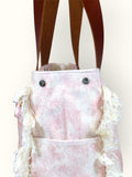 Bolsa Wallow Rosa com Alça de Couro Marrom com Zíper