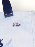 Bolsa Wallow Azul com Alça de Couro Marinho