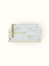 Necessaire Flat Azul Estampada (Dourado e Branco)