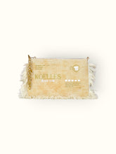 Necessaire Flat Laranja Estampada (Dourado e Branco)