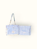 Bolsa Katrin Arabesque Azul com Alças de Corrente e Couro Azul Claro