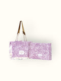 Bolsa Katrin Arabesque Vinho com Alças de Corrente e Couro Bronze