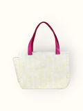 Bolsa Nuna Amarela com Alças de Couro Rosa