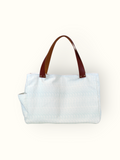 Bolsa Wallow Aqua com Alça de Couro Marrom