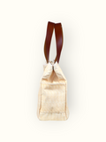 Bolsa Wallow Laranja com Alça de Couro Marrom