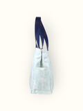 Bolsa Wallow Aqua com Alça de Couro Marinho