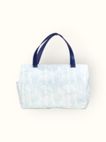 Bolsa Wallow Aqua com Alça de Couro Marinho