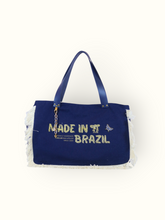 Bolsa Wallow Marinho com Alça de Couro Marinho