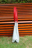 Bolsa Nuna Aqua com Alças de Couro Vermelho