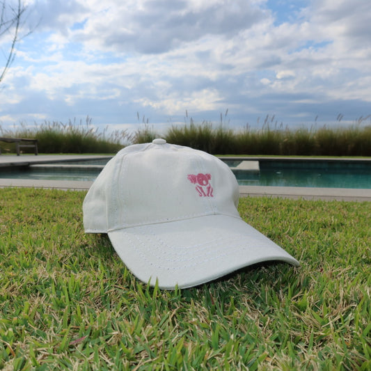Boné Branco com Rosa