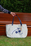 Bolsa Wallow Aqaua com Alça de Couro Marinho