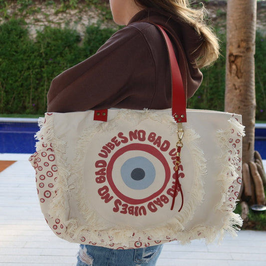 Bolsa Wallow Good Vibes Vermelho com Alça de Couro Vermelho