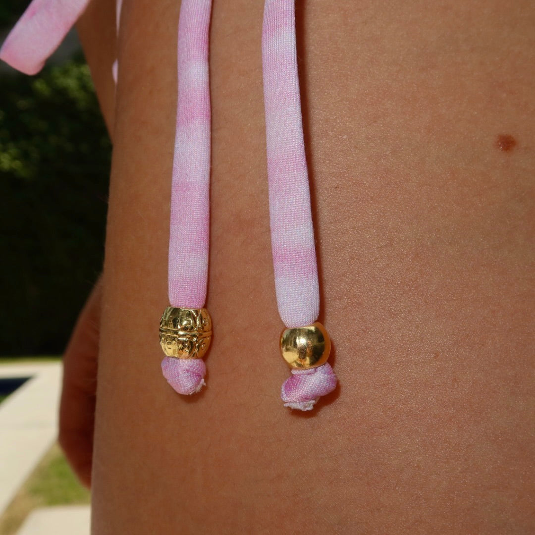 Biquíni Miçanga Listras Rosa