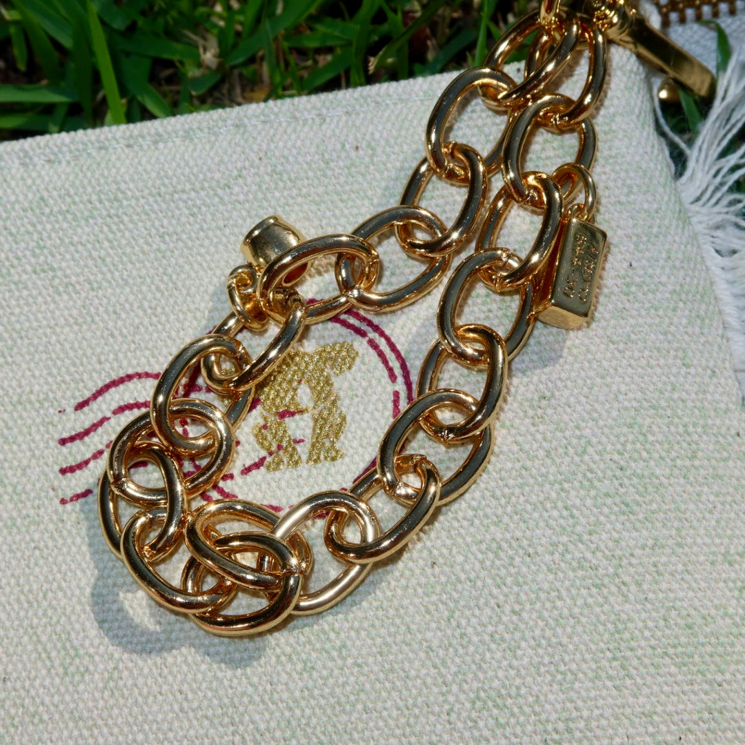 Necessaire Flat Verde Estampada (Vinho e Dourado)