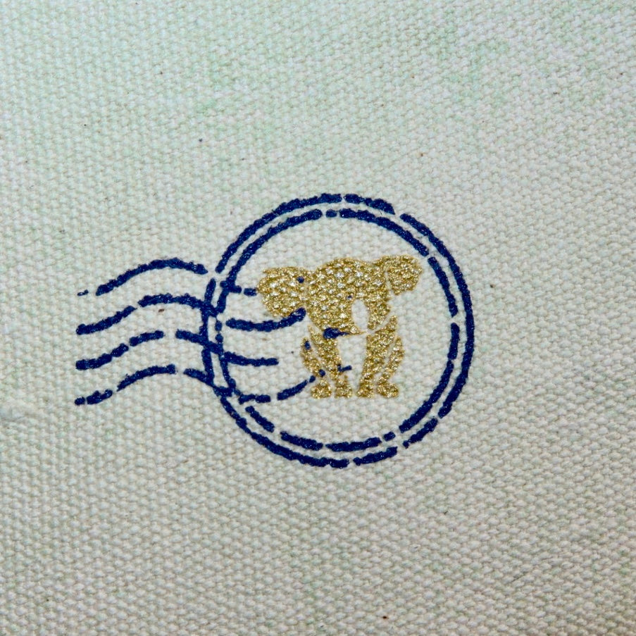 Necessaire Flat Verde (Marinho e Dourado)