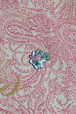 Bolsa Wallow Arabesque Rosa com Alça de Couro Marrom