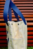 Bolsa Wallow Amarelo com Alça de Couro Marinho