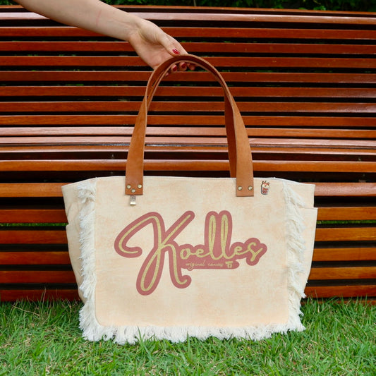 Bolsa Nuna Laranja com Alça de Couro Caramelo