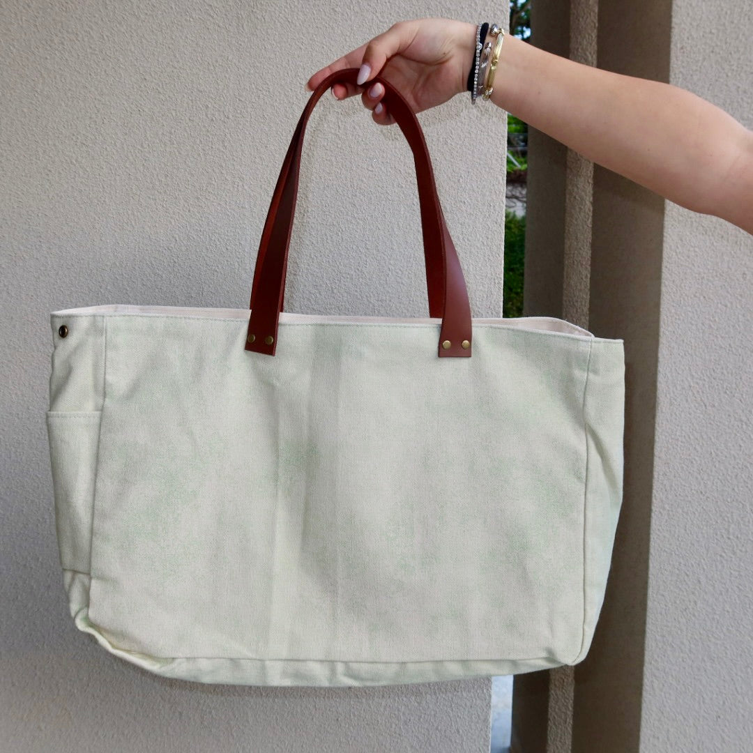 Bolsa Wallow Verde com Alça de Couro Marrom