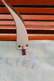 Bolsa Wallow Aqua com Alça de Couro Off White com Zíper