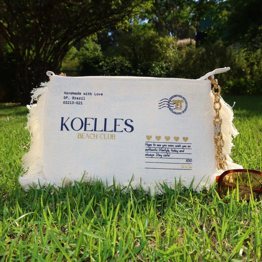 Necessaire Flat Azul Estampada (Marinho e Dourado)