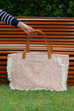 Bolsa Wallow Arabesque Terracota com Alça de Couro Caramelo com Zíper