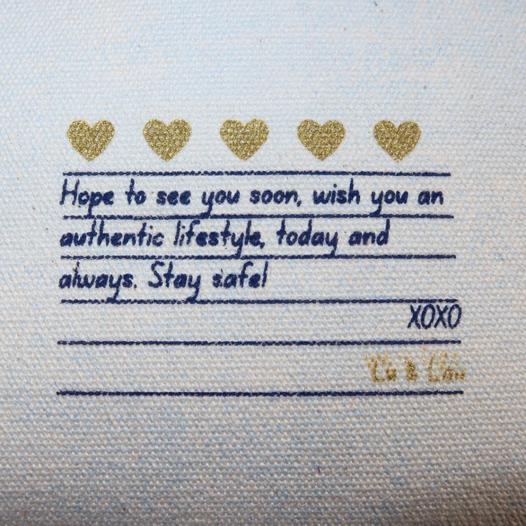 Necessaire Flat Azul Estampada (Marinho e Dourado)