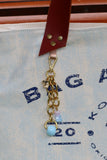 Bolsa Wallow Azul com Alça de Couro Marrom