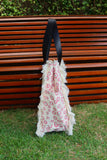 Bolsa Wallow Good Vibes Rosa com Alça de Couro Preto com Zíper