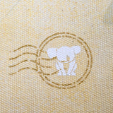 Necessaire Flat Amarela Estampada (Dourado e Branco)