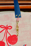 Bolsa Nuna Rosa com Alças de Couro Marinho com Zíper
