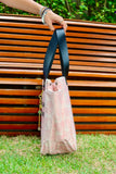 Bolsa Nuna Rosa com Alças de Couro Preto