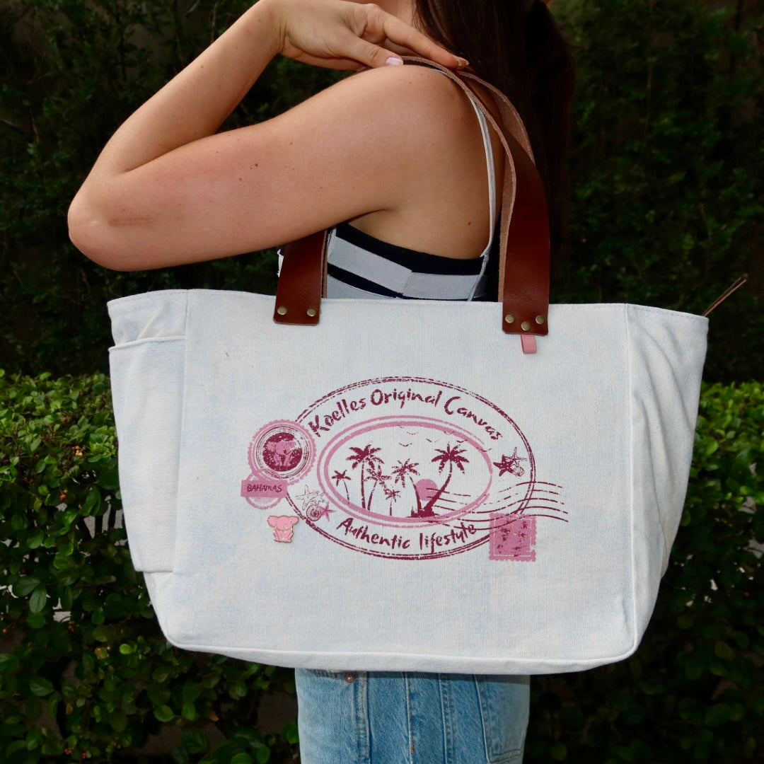 Bolsa Nuna Aqua com Alças de Couro Marrom