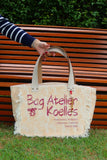 Bolsa Nuna Laranja com Alças de Couro Off White com Zíper
