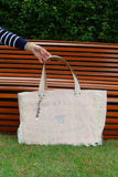 Bolsa Wallow Lilac com Alça de Couro Off White com Zíper