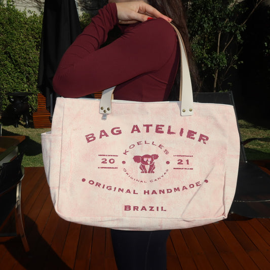 Bolsa Wallow Lilac com Alça de Couro Off White