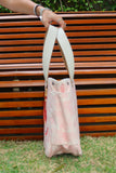 Bolsa Nuna Rosa com Alças de Couro Off White
