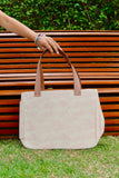 Bolsa Nuna Lilac com Alças de Couro Nude