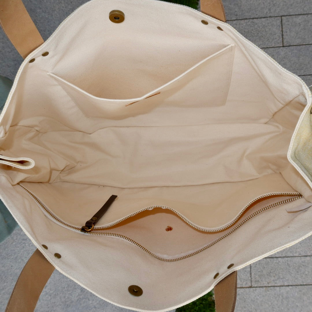 Bolsa Wallow Amarelo com Alça de Couro Off White