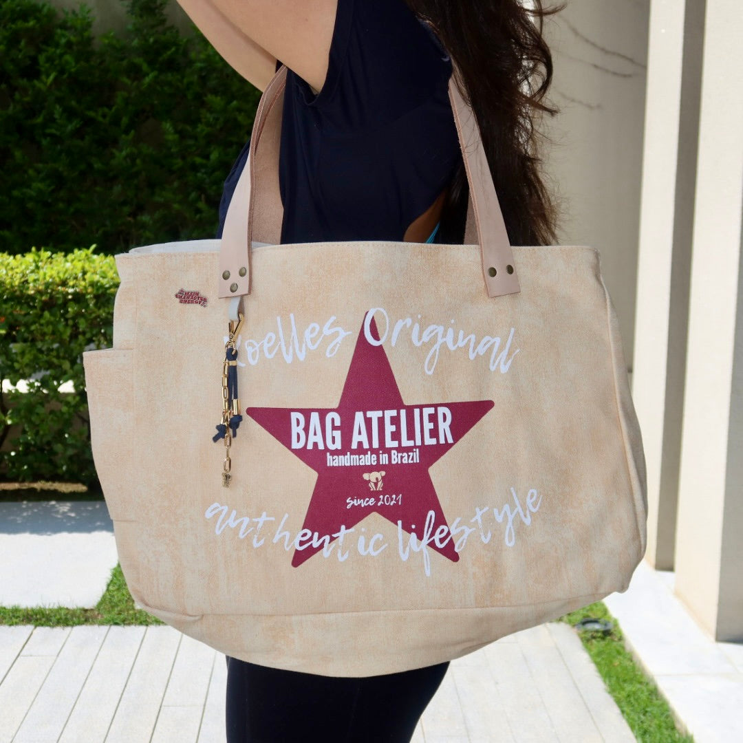 Bolsa Wallow Laranja com Alça de Couro Off White