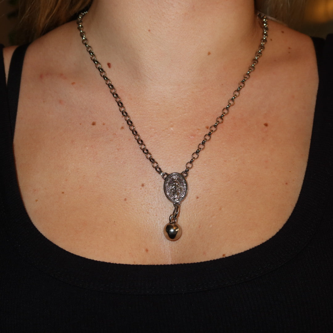 Colar Nossa Senhora Prata com Pingente