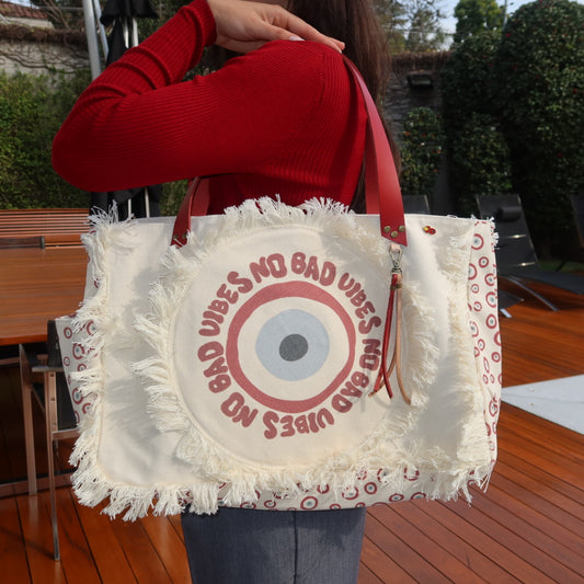 Bolsa Wallow Good Vibes Vermelho com Alça de Couro Vermelho