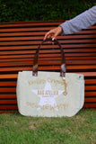 Bolsa Nuna Aqua com Alças de Couro Marrom Vinil