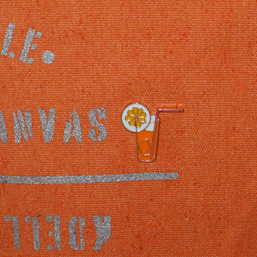 Bolsa Wallow Laranja com Alça de Couro Caramelo com Zíper